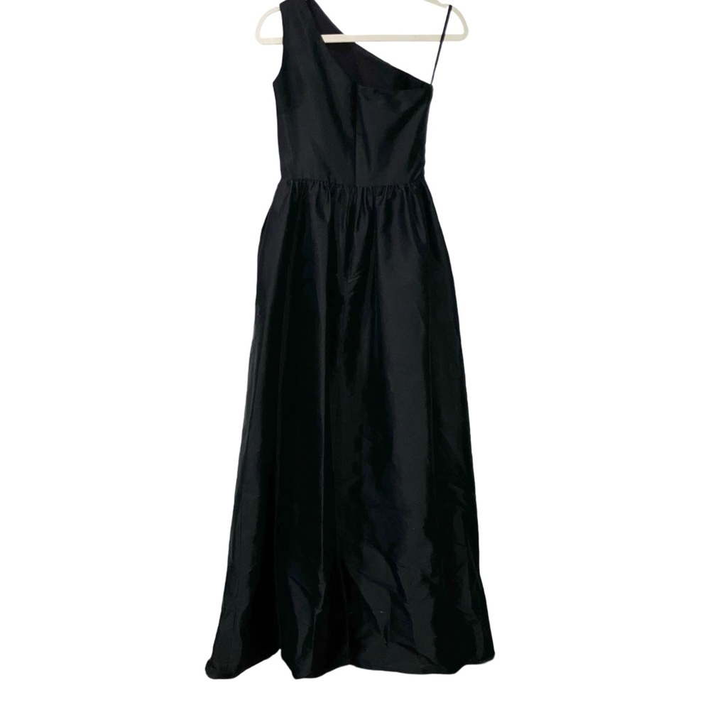 ALFRED SUNG One-Shoulder Black Evening Gown - Picture 5 of 17